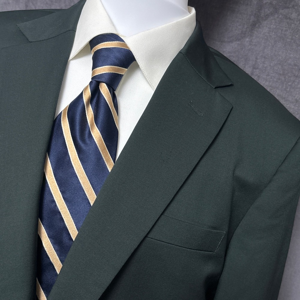 StudioSuits Blazer 44L Slim Fit‎ Handcrafted Green Wool Scabal 100s Sport Coat
